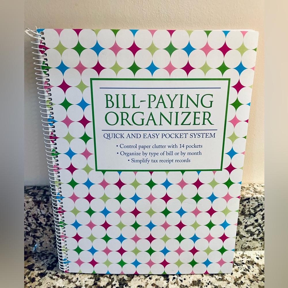 Bill payment organizer pocket folder binder notebook file receipts statement NEW